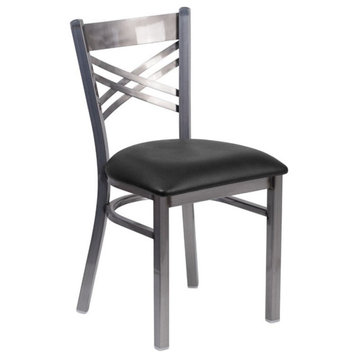 Flash Furniture Metal Dining Chair in Black