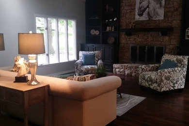Inspiration for a transitional living room remodel in Kansas City