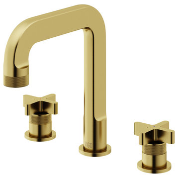Vigo VG01302 Wythe 1.2 GPM Widespread Bathroom Faucet - Matte Brushed Gold