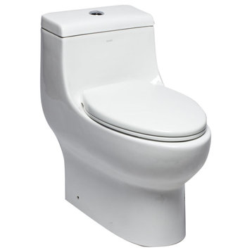 Eago TB358 1.1 / 1.6 GPF Dual Flush One Piece Elongated Toilet - - White