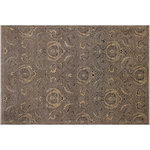 Bareens Designer Rugs - Bohemien Ziegler Alla Gray Ivory Hand-Knotted Wool Rug - 5'10'' x 9'1'' - Enhance the ambiance of your home with this magnificent Persian-influenced Turkish hand-knotted rug made by skilled artisans capable of creating the most exceptional vegetable dyes and hand-spun wool. This exquisite handmade rug is a one-of-a-kind Peshawar Kafkaz, otherwise identified as Chobi, Chobi Peshawar, Oushak, or Ziegler rug. These handmade rugs are crafted in Pakistan utilizing superior-quality wool imported from Australia, New Zealand, and Korea in two types of weaves: the Persian weave and the Mori weave. This rug is meticulously crafted by hand using the finest natural vegetable dyes extracted from local plants. The artisans use a blend of hand-spun local and fine merino wool, resulting in a rug with a compelling texture, higher lanolin content, and longer staple. The artisans occasionally incorporate natural or artificial silk into the pile to enhance specific motifs. The finished product is an awe-inspiring execution of flawless design and an understated palette that exudes elegance.