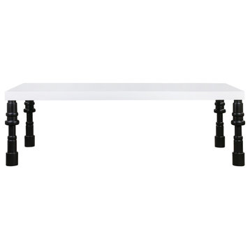 Spindle Gloss Lacquer Dining Table - White