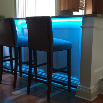 Breakfast counter with LED lighting