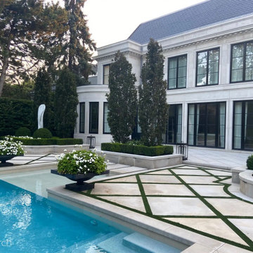 Contemporary Outdoor Pool, Walkway and Stepping Stones