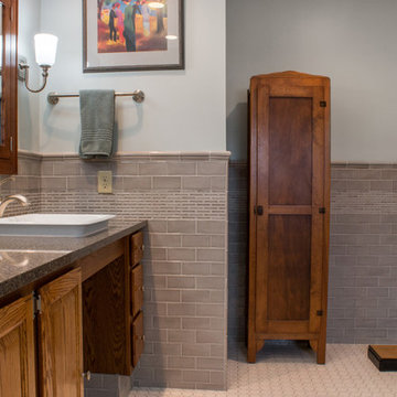 Master Bath Remodel with Subway Tile Wainscoting