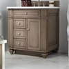 30 in. Single Vanity with Snow White Quartz Top in White Washed Walnut Finish