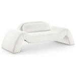 Meridian Furniture - Austin Upholstered Loveseat, Cream, Microsuede Corduroy, Loveseat - Dare to be different with the Austin cream corduroy loveseat. Its avant-garde design and luxurious corduroy upholstery offer a truly unexpected seating experience. The loveseat is a modern marvel that redefines comfort and style with its innovative design to create a truly unforgettable piece.