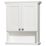 Wyndham Collection - Acclaim Solid Oak Bathroom Wall-Mounted Storage Cabinet in White - The Acclaim wall cabinet, completely original and part of the Wyndham Collection Designer Series by Christopher Grubb, is a great way to add a little storage space to your bathroom oasis. This ergonomic and elegant wall cabinet is designed to be placed over the toilet or used as extra wall storage just where you need it most. Brushed chrome hardware accents complete the look and compliment the entire Acclaim line.