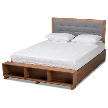 Libbie Modern Ash Walnut 4-Drawer King Platform Storage Bed