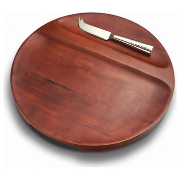 Sierra Divided Wood Tray With Knife