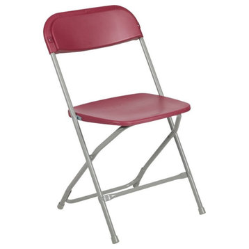 Flash Furniture Hercules Plastic Folding Chair in Red and Gray