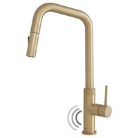 Single Handle Pull Down Touchless Kitchen Faucet, Brushed Gold