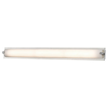 Piper 1 Light Vanity, Chrome With Frosted Glass, Medium