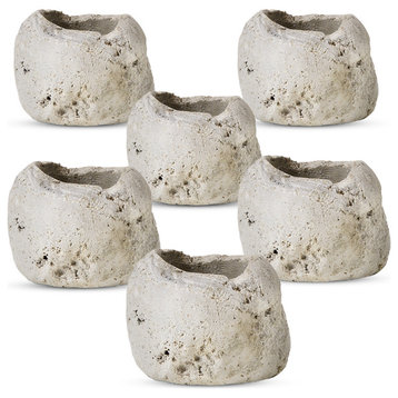 Serene Spaces Living Natural Pumice Stone Vase, Urn, Pack of 6