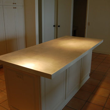 Cast in place concrete counters & Ramp sink slot drain