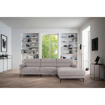 Sonni Modern Gray Fabric Right Facing Sectional Sofa