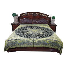 Mogul Interior - Mogul Boho Pashmina Bedspread Indian Bedding King Size - Quilts And Quilt Sets