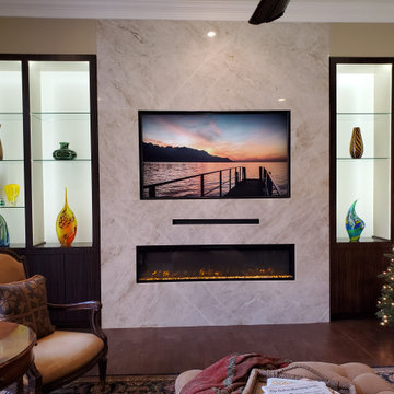 Custom Media and Fireplace Wall Display Cabinets