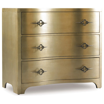 Sanctuary Three-Drawer Shaped Front Gold Chest