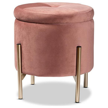 Baxton Studio Malina Contemporary Glam and Luxe Pink Velvet Fabric...