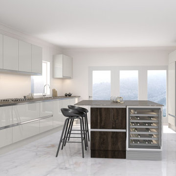 Handleless I-shaped Kitchen Cashmere White | Inspired Elements | London