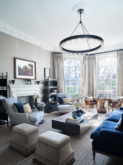 navy blue grey cream room living room ideas & photos | houzz