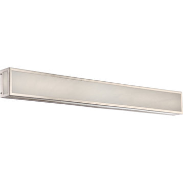 Crate LED Vanity Fixture With Gray Marbleized Acrylic Panels, 36"