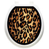 Leopard  Toilet Tattoos Seat Cover, Vinyl Lid Decal, Bathroom Cling Décor, Round