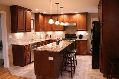 Example of a classic kitchen design in Other