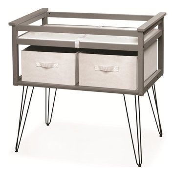 Badger Basket Contempo Convertible Changing Table With Two Baskets, Gray