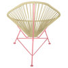 Acapulco Indoor/Outdoor Handmade Lounge Chair New Frame Colors, Ivory Weave, Coral Frame