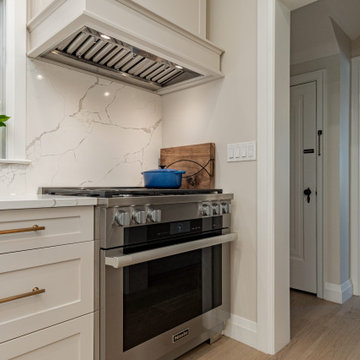 Warm White Shaker with Brushed Gold Accent