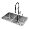VIGO All-In-One 29"x18" Newhall Double Bowl Undermount Kitchen Sink Set