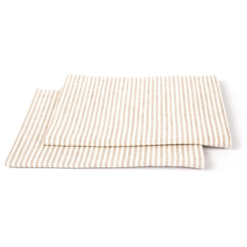Jazz Cotton Linen Prewashed Tea Towels, Set of 2, Beige