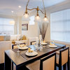 Transitional 3-Light Gold  Kitchen Island Light Chandelier  with Glass Shade