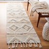 Safavieh Natura Nat175F Trellis, Geometric Rug, Ivory/Gray, 2'3"x9'