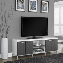 Mac White/Grey TV Stand | modGSI - Entertainment Centers And Tv Stands