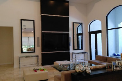 Trendy family room photo in Miami