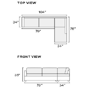 Albi 3-Piece Polyfiber Sectional Sofa Set, Blue