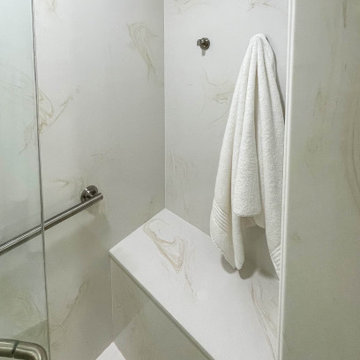 Basement Bathroom Remodel with Cultured Marble Shower