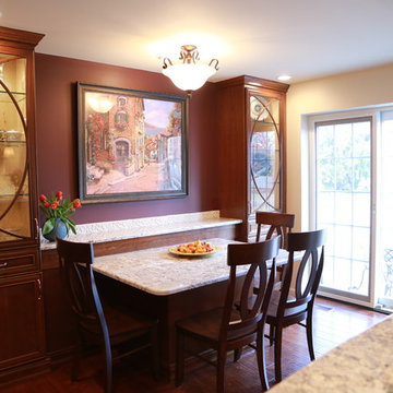 Traditional Tuscan Kitchen Remodel |Glazed Cabinets & Decorative Tile Backsplash