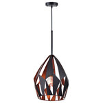 CWI LIGHTING - CWI LIGHTING 1114P12-1-271 1 Light Down Pendant with Black+Copper Finish - CWI LIGHTING 1114P12-1-271 1 Light Down Pendant with Black+Copper FinishThis breathtaking 1 Light Down Pendant with Black+Copper Finish is a beautiful piece from our Oxide collection. With its sophisticated beauty and stunning details, it is sure to add the perfect touch to your décor.Collection: OxideCollection: Black+CopperMaterial: Metal (Stainless Steel)Hanging Method / Wire Length: Comes with 72" of wireDimension(in): 15(H) x 12(Dia)Max Height(in): 87Bulb: (1)60W E26 Medium Base(Not Included)CRI: 80Voltage: 120Certification: ETLInstallation Location: DRYOne year warranty against manufacturers defect.