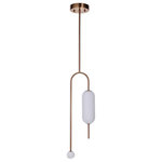 Craftmade - Craftmade Tuli LED Pendant, Satin Brass - Lighting Goals! The Tuli collection is the ideal bridge between function and inspiration. Like a contemporary piece of art, the sleek curves accented with beautiful white glass encapsulated state-of-the-art LED lights are guaranteed to be a conversation starter.
