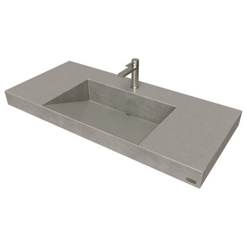 40" Contempo Floating Concrete Ramp Sink, Charcoal