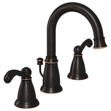 Moen Traditional Mediterranean Bronze Two-Handle Bathroom Faucet WS84004BRB
