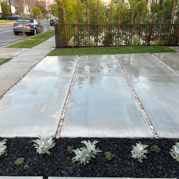 Culver City, Ca , decomposed granite base for fire pit, pathway with pavers,.