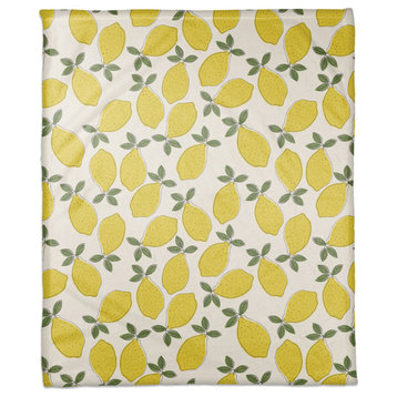 Fun Lemon Pattern 50x60 Coral Fleece Blanket
