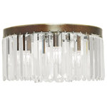 Livex Lighting - Ashton Ceiling Mount, Hand-Painted Palatial Bronze - The Ashton five light flush mount emanates the 1920s casual style mixed beautifully with high sophistication. classical touches in the flush mount gives off an art deco feel with the prismatic crystals.