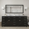 Caroline Parkway 78" Double Vanity, Brushed Nickel Faucets, Round Sinks