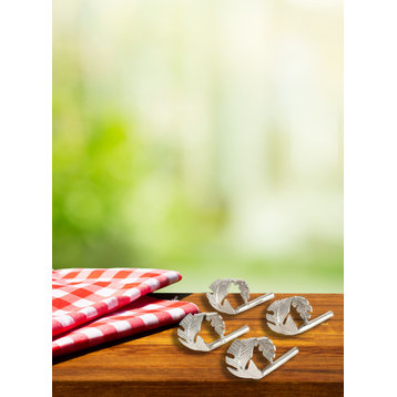 Serene Spaces Living Handmade Silver Napkin Ring, Set of 4